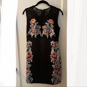 Guess Black Floral Cocktail Dress
